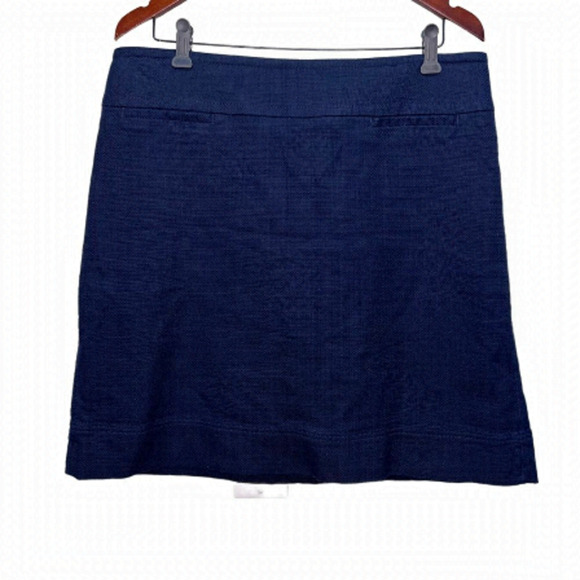 𝅺TALBOTS Navy Blue Medium Weight A line Skirt Size 14 - Picture 1 of 7